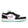 Детские кроссовки Air 1 Low GS White Violet Shock Black Green-Glow 553560-151