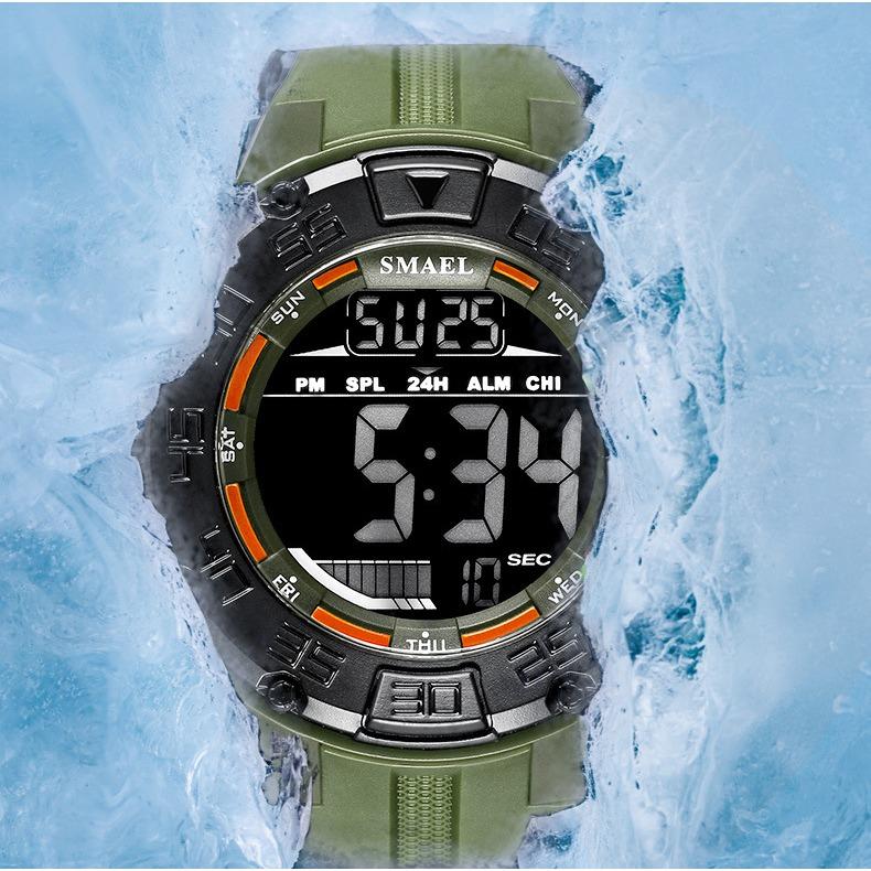 SMAEL Outdoor Многофункциональные спортивные электронные часы Светящиеся в темноте водонепроницаемые часы с большим циферблатом