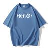 8 цветов Hello мужская хлопковая футболка с короткими рукавами большого размера свободная футболка