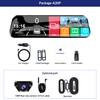 E-ACE 10-дюймовый видеорегистратор-зеркало для автомобиля 1080P с сенсорным экраном, видеорегистратор на приборную панель для автомобиля, камера заднего вида AHD с потоковой передачей