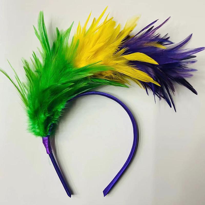 1PC Feather Headband Hair Accessories Performance Jewelry Flapper Headpiece Party Stage Vintage Women