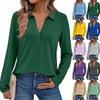 Women's Fashion Long-Sleeved Solid Color Stand Collar Shirt