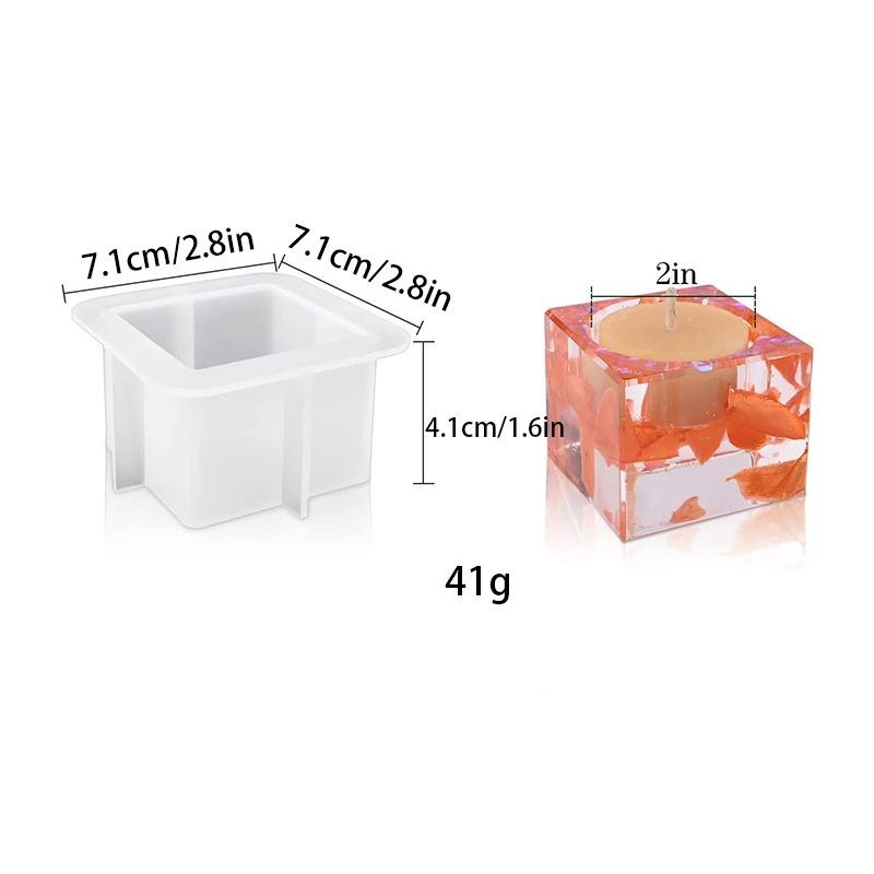DIY Crystal Epoxy Resin Mold 3D Rectangles Ornaments Candle Holder Candlestick Mirror Silicone Molds Aromatherapy Mold Making