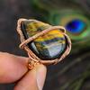 Тигровый глаз Ручная работа Медная проволока Обертка Ювелирное кольцо Размер 8 V0e48