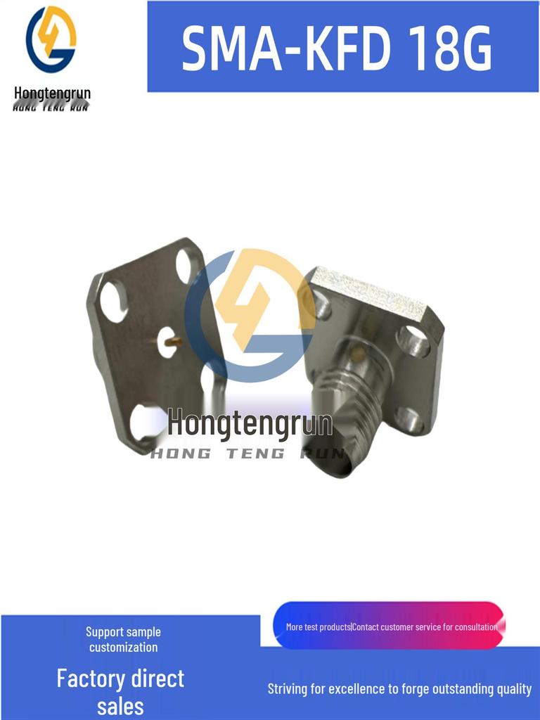 SMA Female RF Connector - Stainless Steel Four-Hole Flange, 18GHz