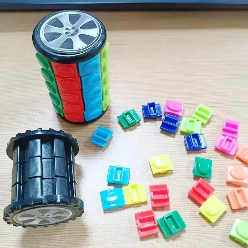 7-слойная 3D башня из кукурузных кубиков Математическое колесо Арифметические инструменты Снятие стресса Декомпрессия DIY Цилиндрическая головоломка Игрушка