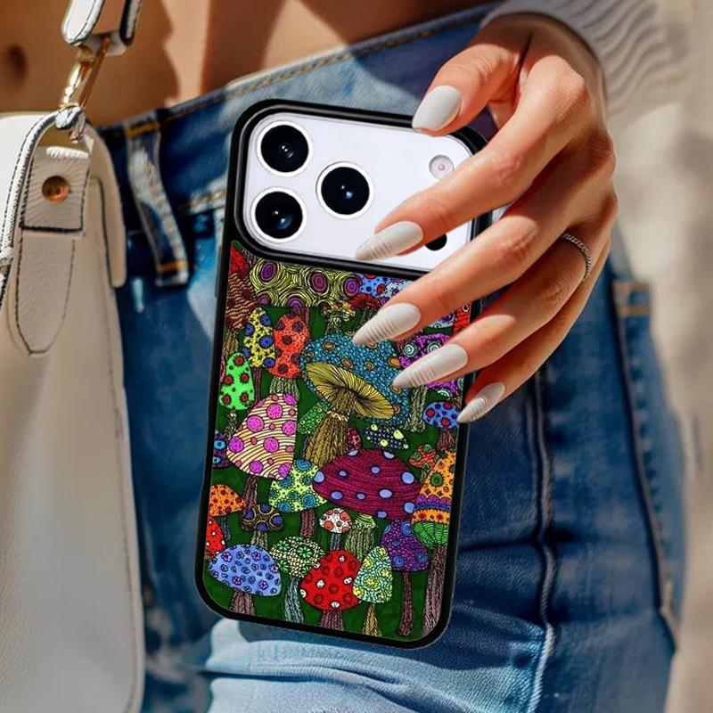 Magic Mushroom Alien Trippy Shrooms Phone Case For iPhone 17 Air 14 15 13 12 Max Cover For Apple 16e 11 Pro Max Plus Coque