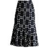 Fish Tail Half Skirt Women's Summer New A-line Skirt Polka Dot Skirt Print Ruffle Edge High Waist Skirt
