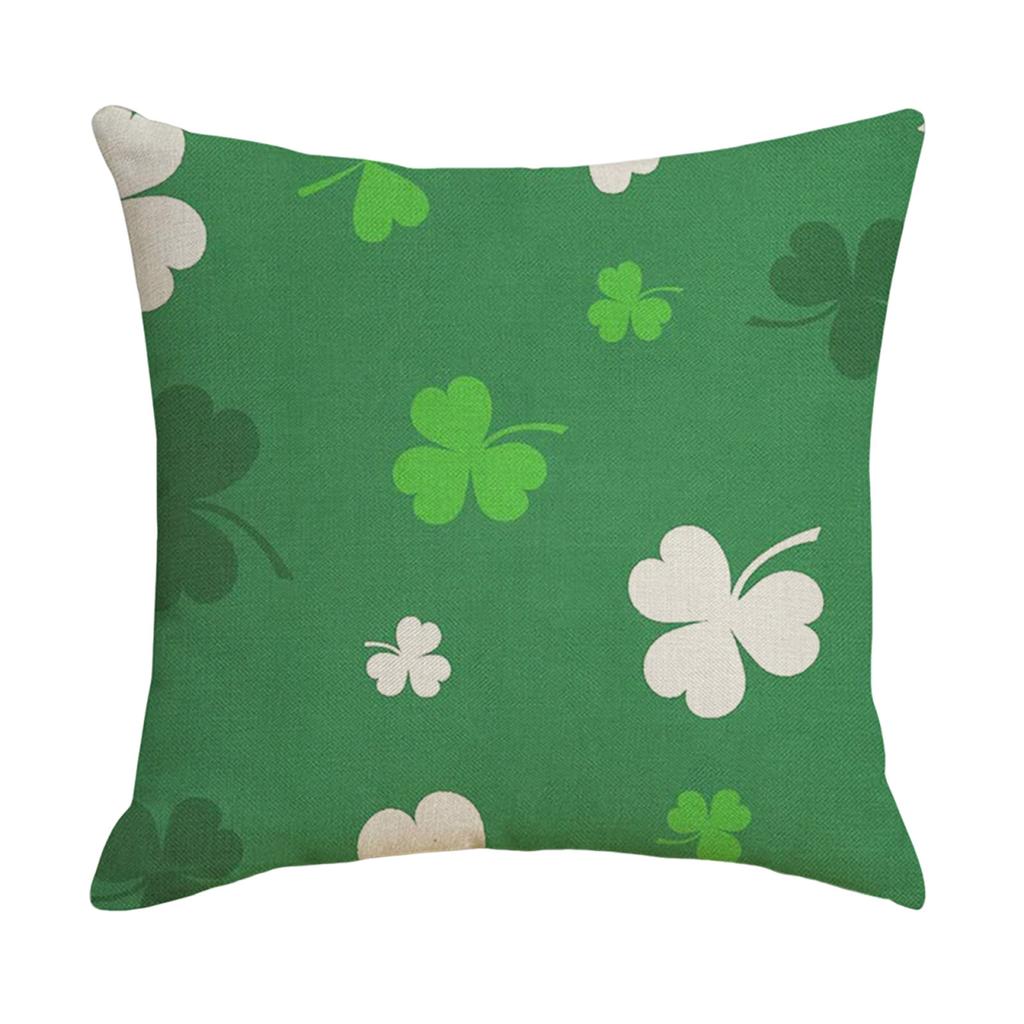 43x43cm St Patricks Day Decorations For Home Cushion Cover Clover Pillowcase Saint Patricks Irish Party Decorative Pillowcase