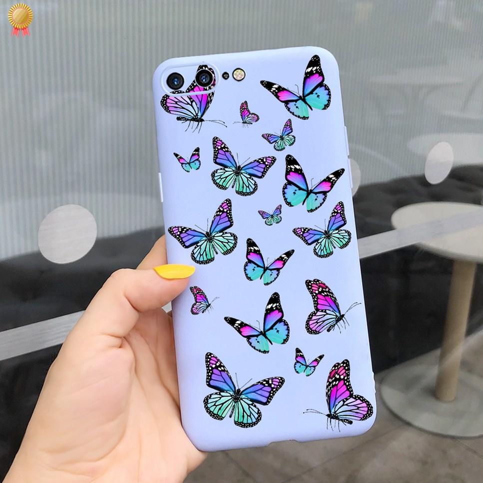 For IPhone 7 Plus 7Plus Case Cute Butterfly Black Silicone Shockproof Capa For IPhone7 Funda For IPhone 7 Plus 7Plus Phone Shell