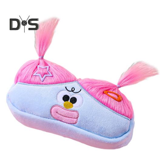 DIY Pencil Case Box Organizer Long Hair Doll Design Large Capacity Zipper Closure Pen Marker Drawing Tool Holder