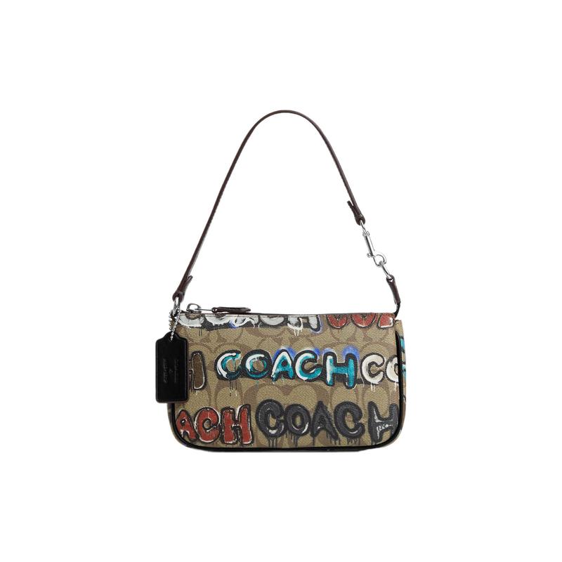 Coach Сумка на плечо Мятный + Serf Nolita совместная модель 19 букв принт граффити клапан классическая пресбиопическая аппаратная пряжка холст подмышка рука маленького размера