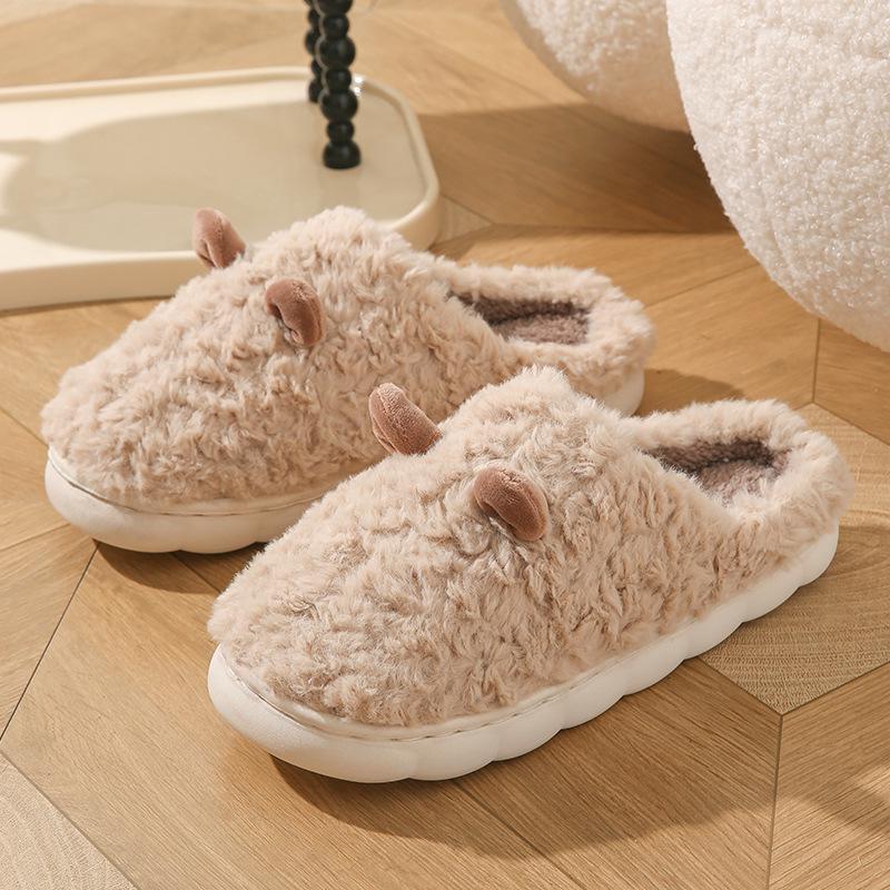 Autumn/Winter Indoor Outdoor Furry Cotton Slippers for Men & Women