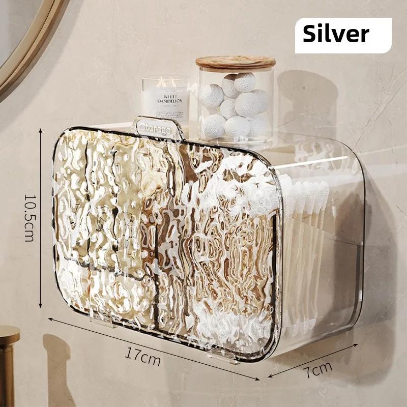 Многофункциональный органайзер для косметики с узорами ледника: Идеально для хранения в ванной без сверления отверстий. Коробка для хранения хлопка