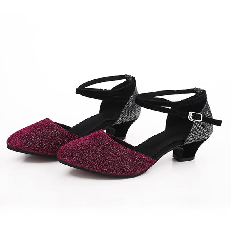 Туфли для латинских танцев для джазовых бальных танцев, женские сандалии на высоком каблуке в полоску для танцев