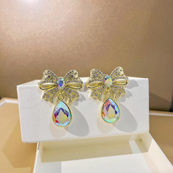 Стильные серьги-гвоздики из искусственного кристалла в виде капли воды, элегантные декоративные