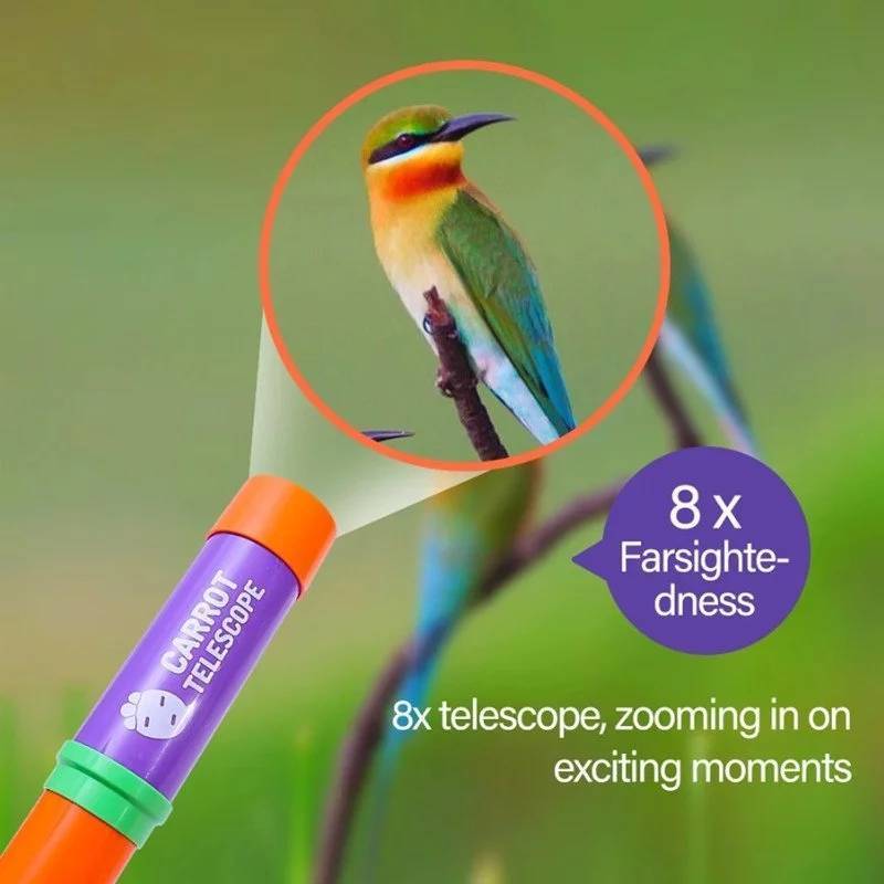 Childrens Cartoon Carrot Binoculars With Adjustable Focus For Outdoor Exploration And Learning