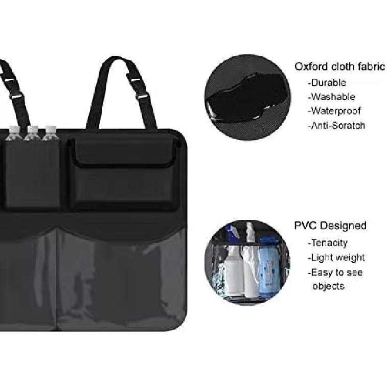 Car Trunk Organizer and Storage, Backseat Hanging Organizer for SUV, Truck, MPV,Van Collapsible Cargo Storage Bag with 7 Pockets, Car Interior