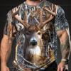 Animal Elk 3D Printed Men's T-shirt Harajuku Fashion Short Sleeve Summer Street Wear Top Universal Breathable Top And T-shirt Men's Casual Sportswear