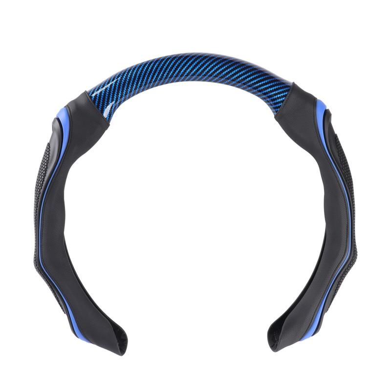 Universal Sport Steering Wheel Cover 38cm Silicone Grip With Massage Bumps Breathable Synthetic Leather All-Season Car Accessory
