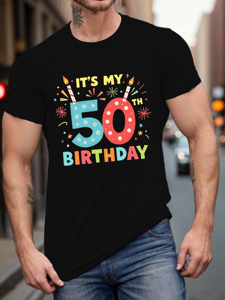 Plus Size Men's T-Shirt, Simple and Stylish, Relaxed and Casual, Men's GEN X Slogan Graphic Summer Casual Crew Neck Short Sleeve T-Shirt, PLUS SIZE
