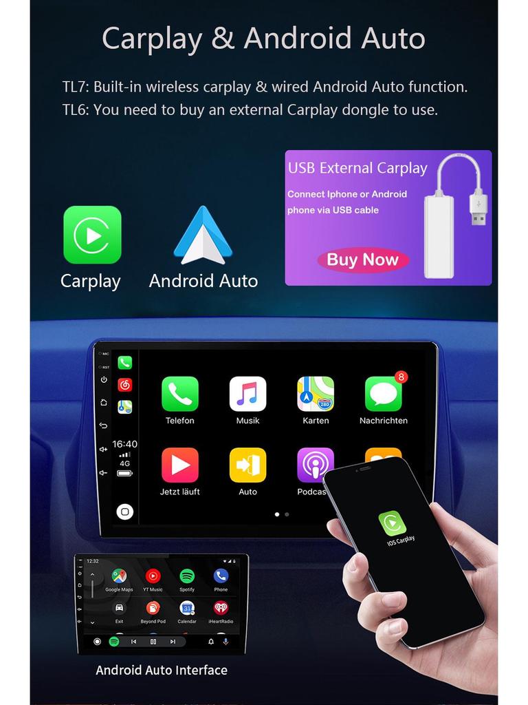 Android Large Screen Navigator for SsangYong Kyron 2005-2005