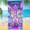K-POP Девичья Группа Future Warrior Снаряжение Киберпанк Пляжное Полотенце, Ультратонкое Микроволокно, Большое Быстросохнущее Пескостойкое Полотенце для Пляжа