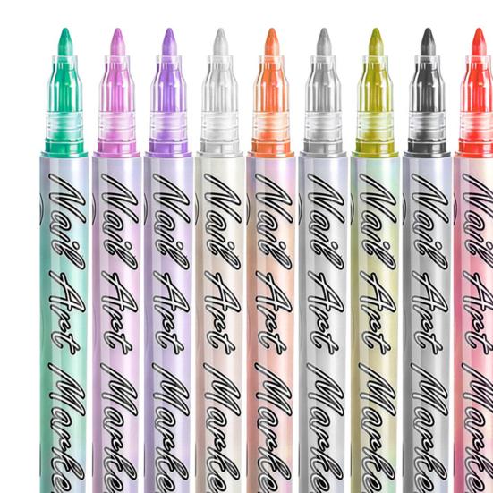 Набор 12 цветов ручек для нейл-арта Yousheng 3D маркеры для нейл-арта, лаковые ручки, быстросохнущие, для граффити, точек, рисования, лайнер-кисть для DIY нейл-арта