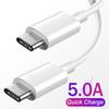 Кабель USB C - Type C 5A Сверхбыстрая зарядка Кабель PD20W для iPhone 15 Pro Max Xiaomi 12 13 Samsung Huawei Oppo Кабель для передачи данных USB C