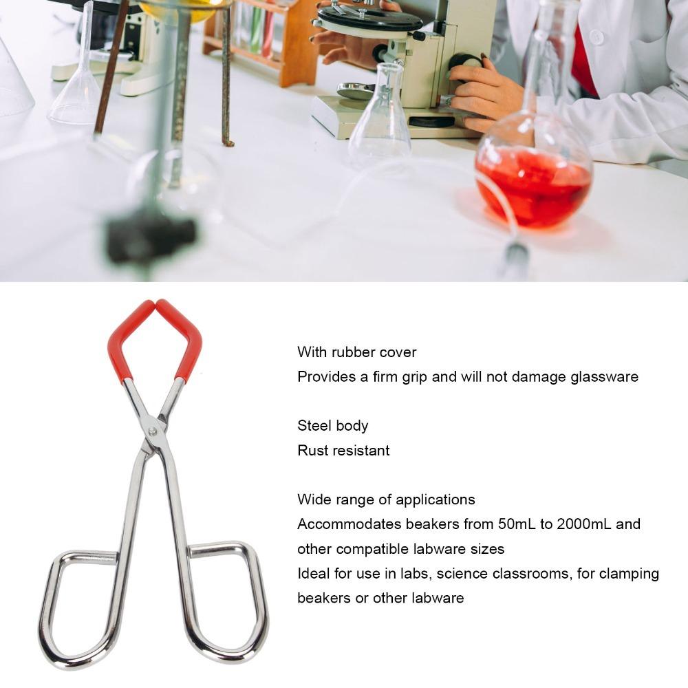 Silver Crucible Tongs Chrome Plated Flask Clamp Heat Tough Laboratory Tongs Lab Equipment Handling