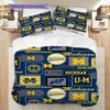 Michigan Pattern Bedding Quilt Set Quilt Cover Pillowcase Home Decoration Birthday Gift (1 * duvet cover + 2 * pillowcase, without core)