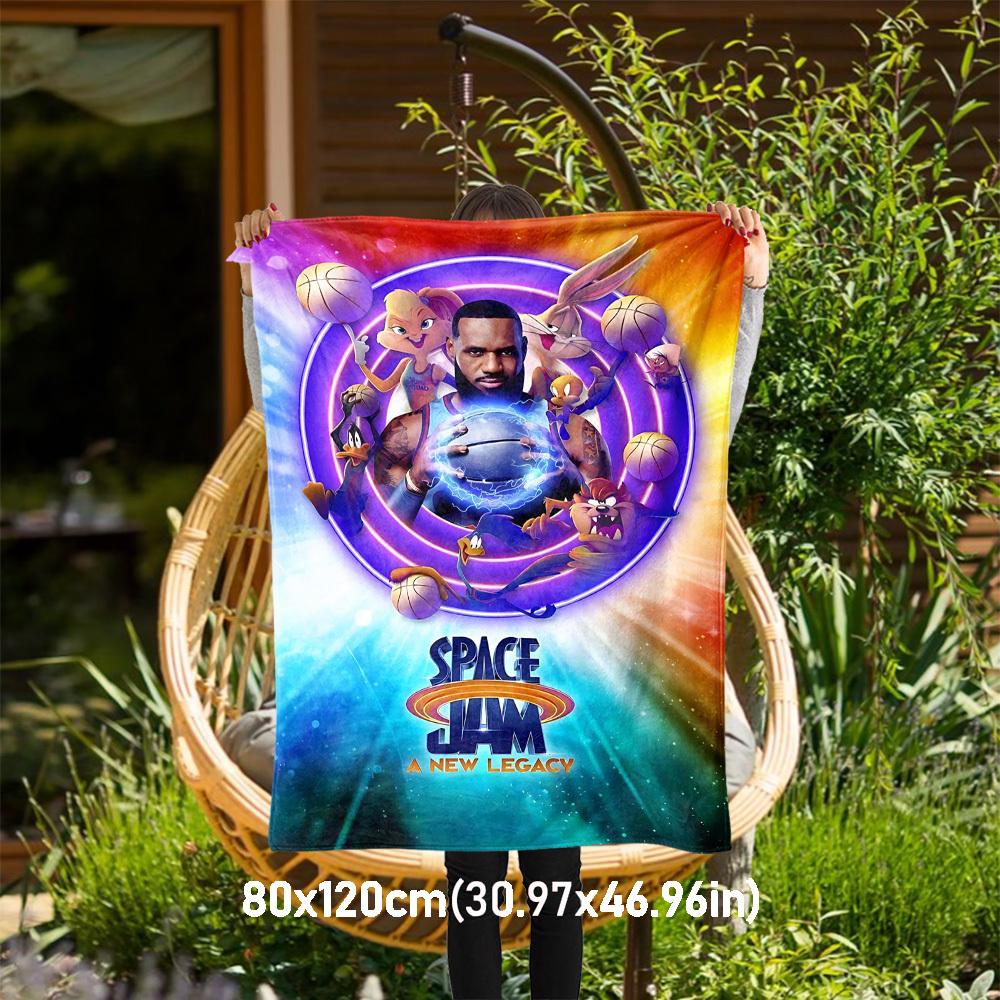 1pc Space Jam A New LegacyOutdoor Flannel Blanket Soft Plush Decor for Picnics, camping,Bedroom, Playroom, or Lunch Breakn1194A
