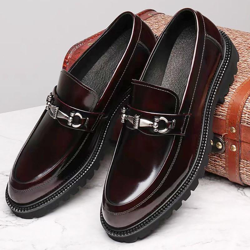 Fashion Men Leather Shoes Slip On Business Dress Shoes D379