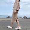 Fashion Slim Fit Elegant Casual Knitted Skirts for Women Autumn and Winter High Waist Women's Skirt Solid H Line Mid Length Split Long Skirt 26042