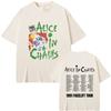 Rock Band Alice in Chains Face Lift Tour 1991 Tshirt Unisex Women Punk Casual Oversized Tshirt Tops Male Fashion Pure Cotton Tees