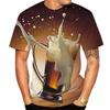 Attractive Beer 3D Print Summer Men's Round Neck T-shirt Casual Short Sleeve Oversized T Shirts Fashion Tee Tops Men Clothing