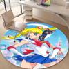 1pc Sailor Moon  Print Round Carpet Chair Round Carpet Suitable for Bedroom Living Room Home Decorative Carpet