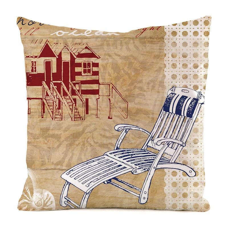 Beach Lounge Chair Collection Digital Printing Short Plush Pillow Covers For Car Sofa Office Cushion Cover Home Goods