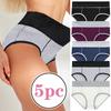 Women's Sexy Fashion Large Size Color Bump Buttocks Splicing Panties 5PC