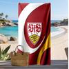Пляжное полотенце с принтом футбольного клуба VfB Stuttgart, Большое, Мягкое, Быстросохнущее, для Пляжа, Кемпинга, Плавания