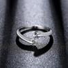 925 Sterling Silver Delicate Simple Twin Zircon Promise Anniversary Engagement Rings For Fashion Women Gift Jewelry S -R41