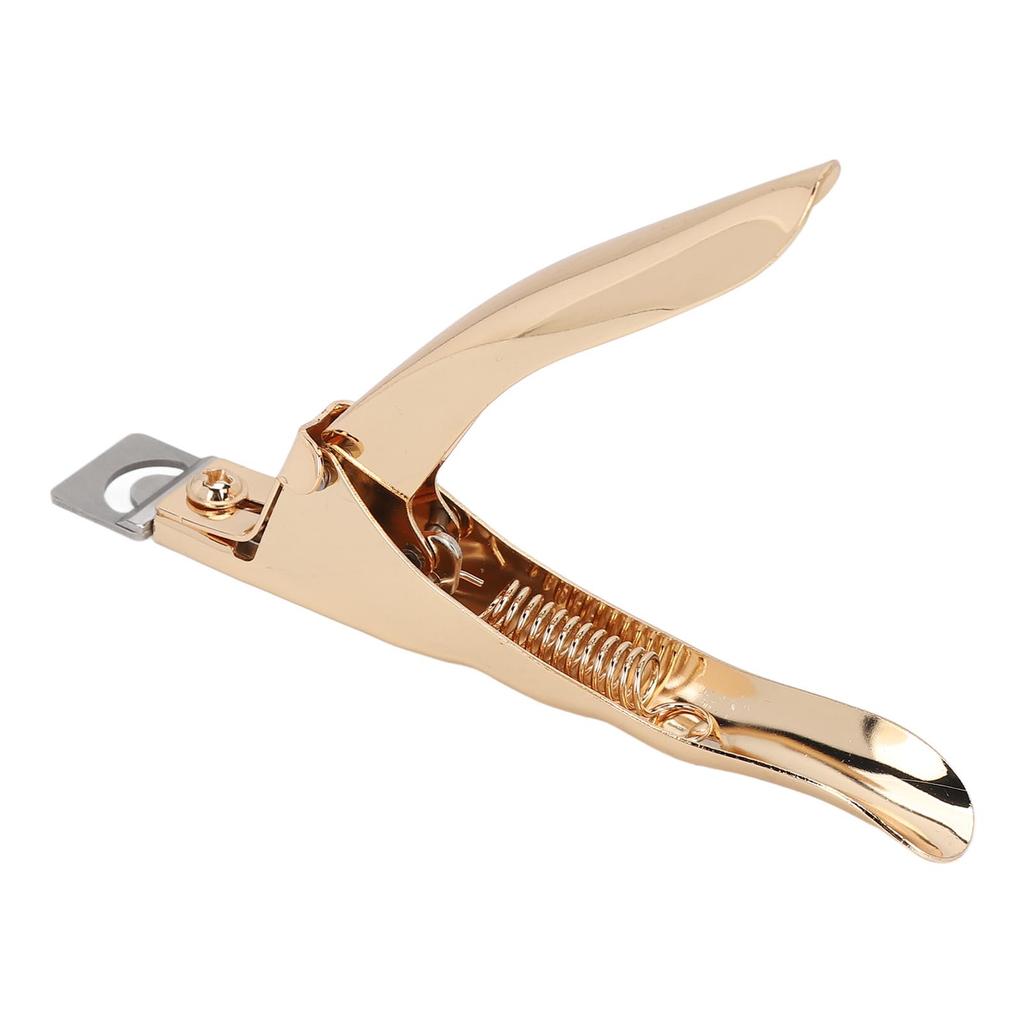 Кусачки для типсов U-образной формы для самостоятельной обрезки из нержавеющей стали, портативный грумер для типсов для ногтей для салона красоты, золотой