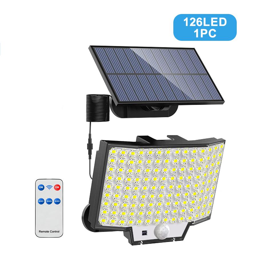 128/106 Солнечный светодиодный светильник для улицы, водонепроницаемый, с датчиком движения, точечные светильники для освещения садовой дорожки, настенные светильники для гаража
