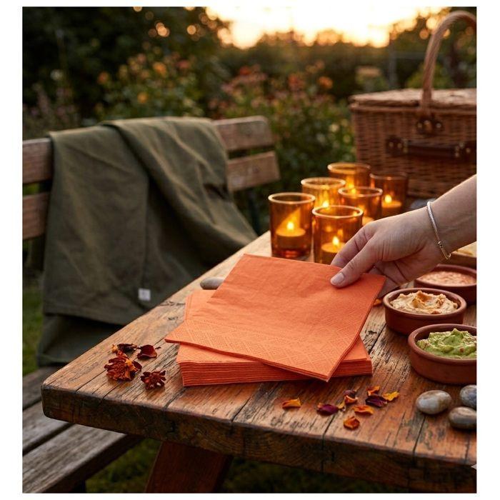 Lot de 20 serviettes en papier 33 x 33 cm Tendance Uni terracotta