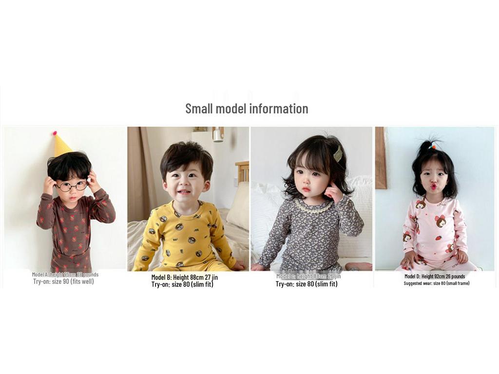 Детский термокомплект с высоким воротом - Чесаный хлопок, Утепленный, для мальчиков и девочек