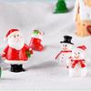 Мини-статуэтка снеговика из смолы на Рождество, модель микроландшафта, миниатюрная садовая фигурка, украшение для дома на Новый год, декор