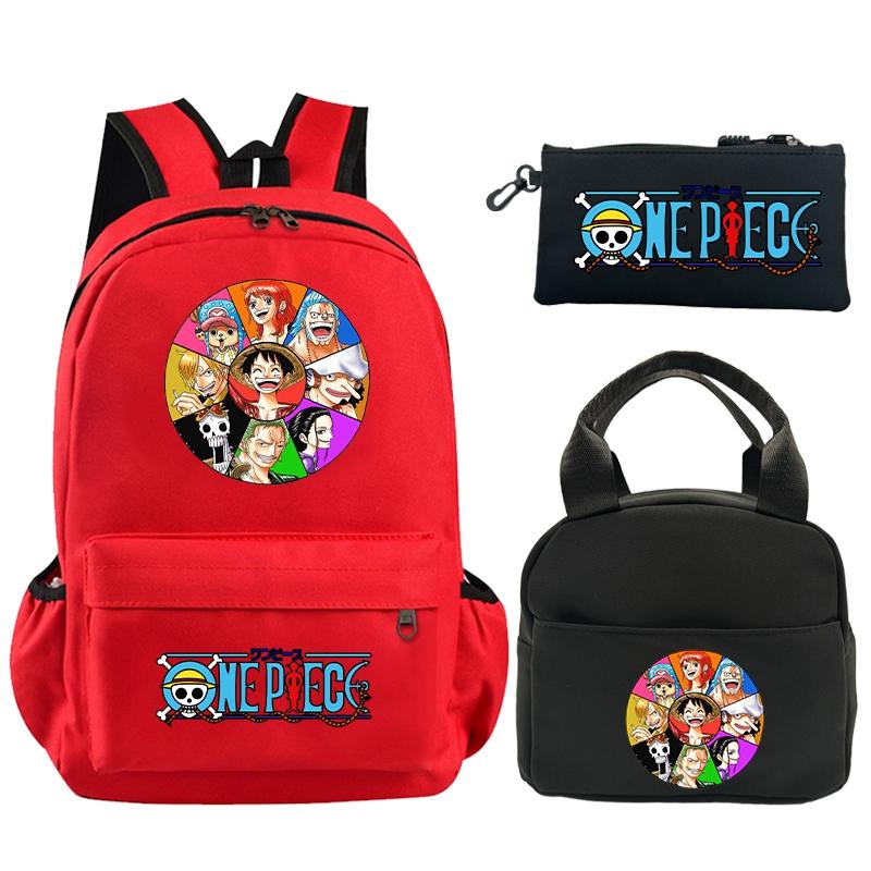 3 шт./компл. рюкзак, цельный рюкзак с принтом в стиле аниме, сумка для обеда, пенал для подростков, детский школьный рюкзак для девочек и мальчиков