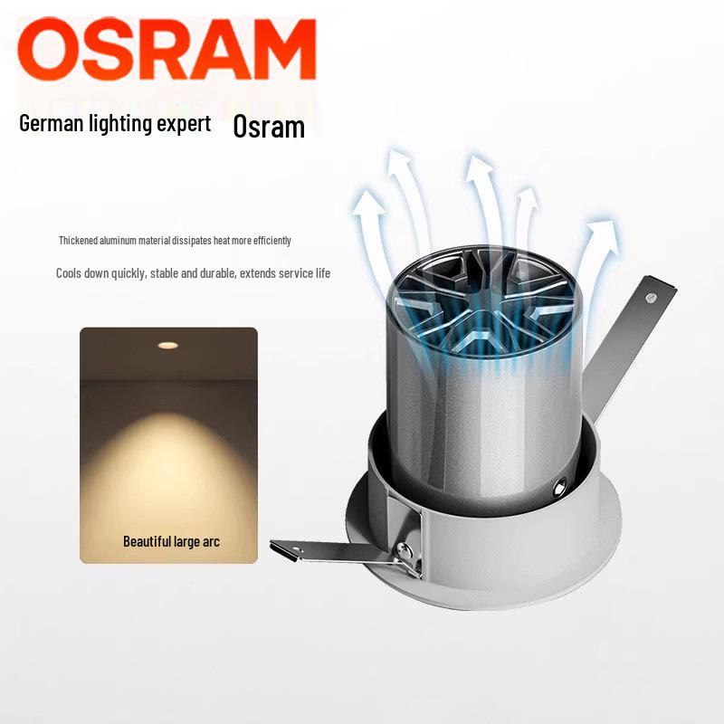 OSRAM Aluminum COB Wall Washer: High-Brightness Ra95 Recessed LED Ceiling Light