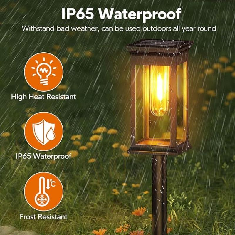 1/2/4/6 Водонепроницаемые солнечные фонари для улицы Автоматическое включение/выключение Светодиодные солнечные фонарики Садовые фонари Балконные дорожки Газоны
