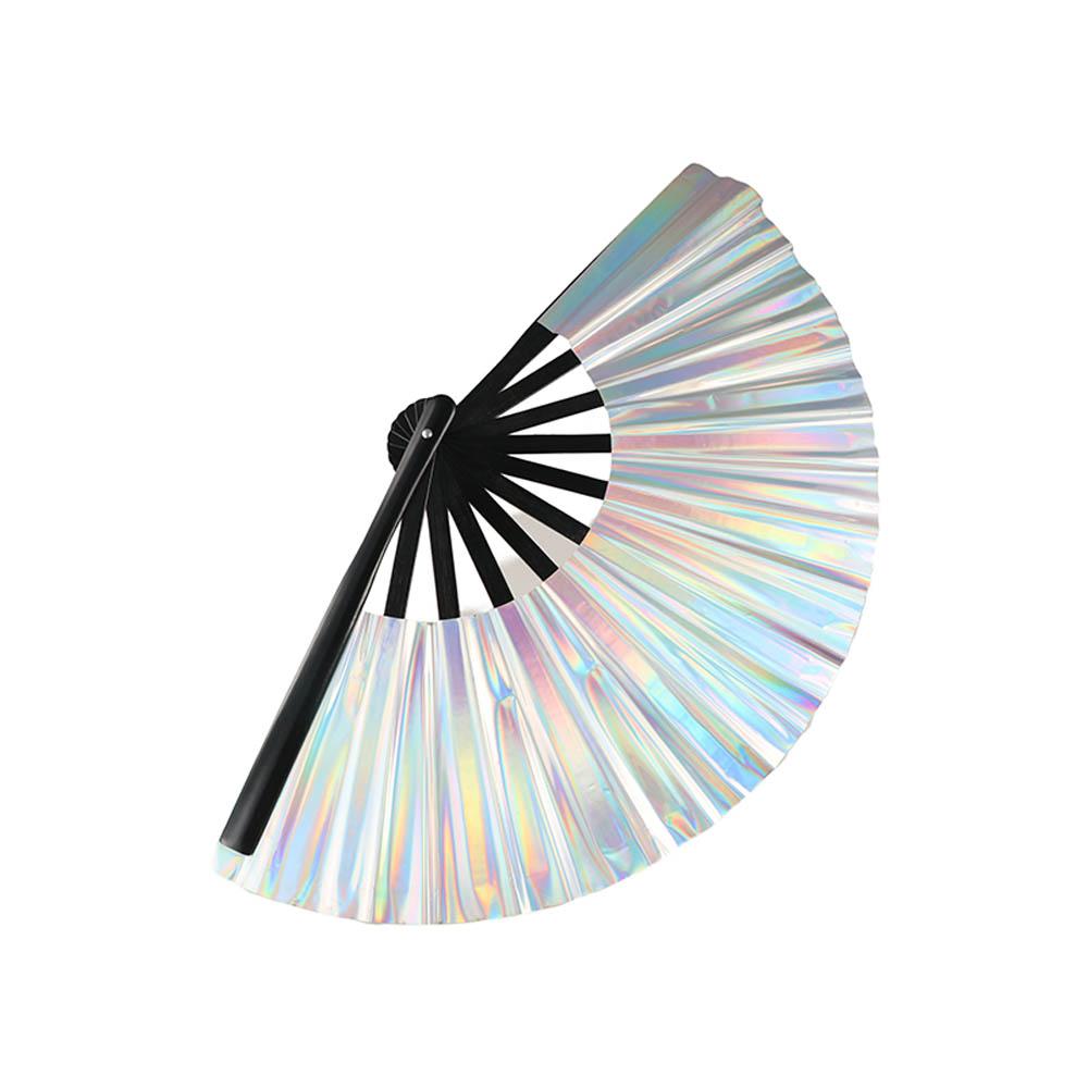 Бамбуковая ручка лазерный веер цвета градиента красочный танцевальный веер веер кунг-фу веер тайцзи вечеринка